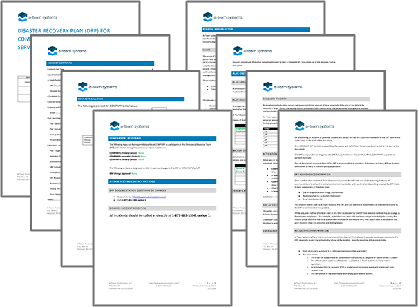 disaster recovery plan pages